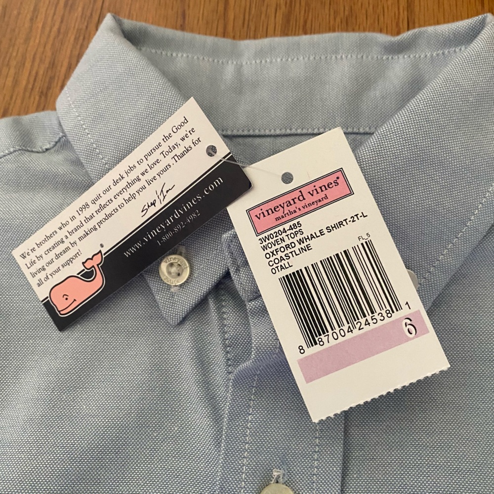 Vineyard Vines Boys Light Blue Oxford Button-Down Shirt - Picture 9 of 9